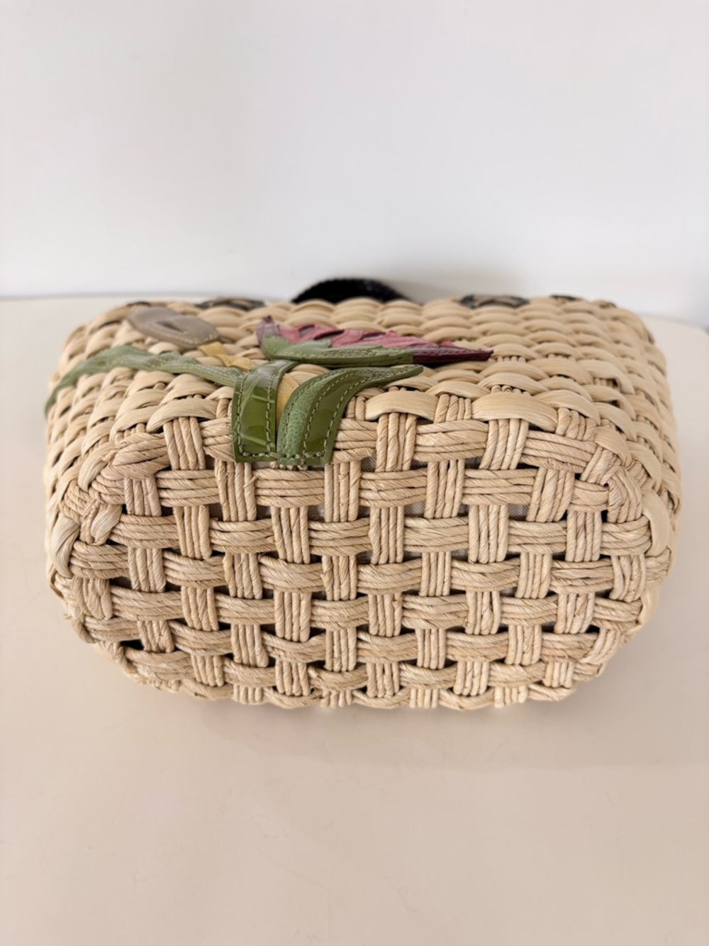 BRIGHTON Raffia Leather Floral Beach Tote Bag Coastal Vacay Natural Vacation EUC - Picture 16 of 16